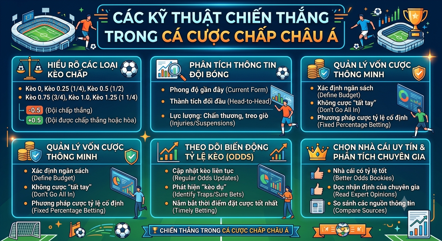 Các kỹ thuật chiến thắng trong cá cược chấp châu Á