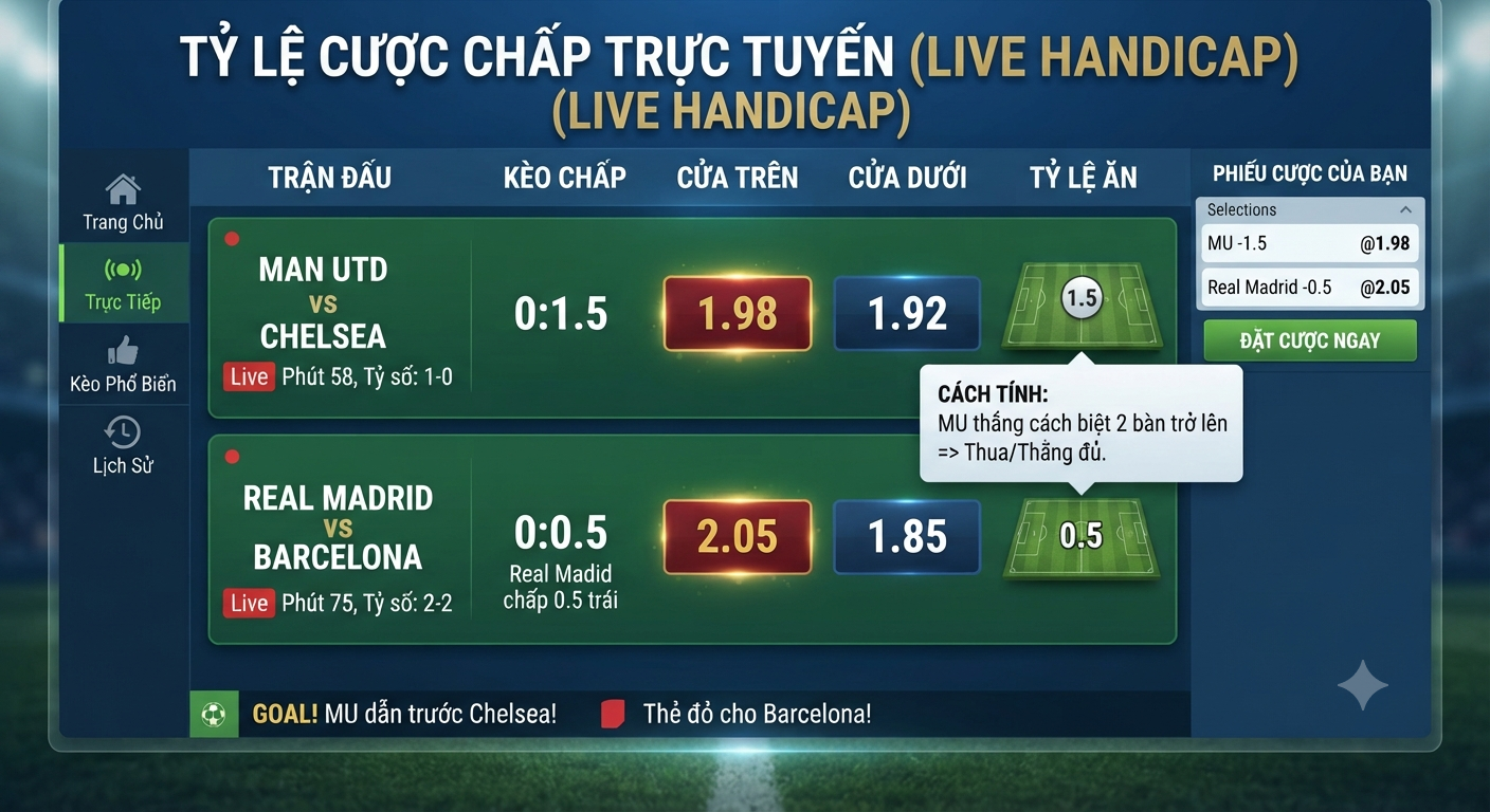 tỷ lệ cược chấp trực tuyến